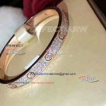 Perfect Replica New Cartier 10 Diamonds Rose Gold Bracelet - No Screwdriver